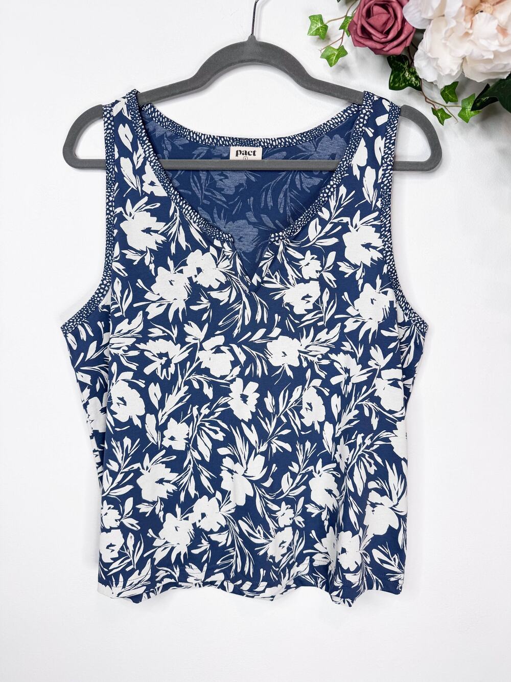 Pact Staycation Sleep Set (Tank Top in Blue Floral)